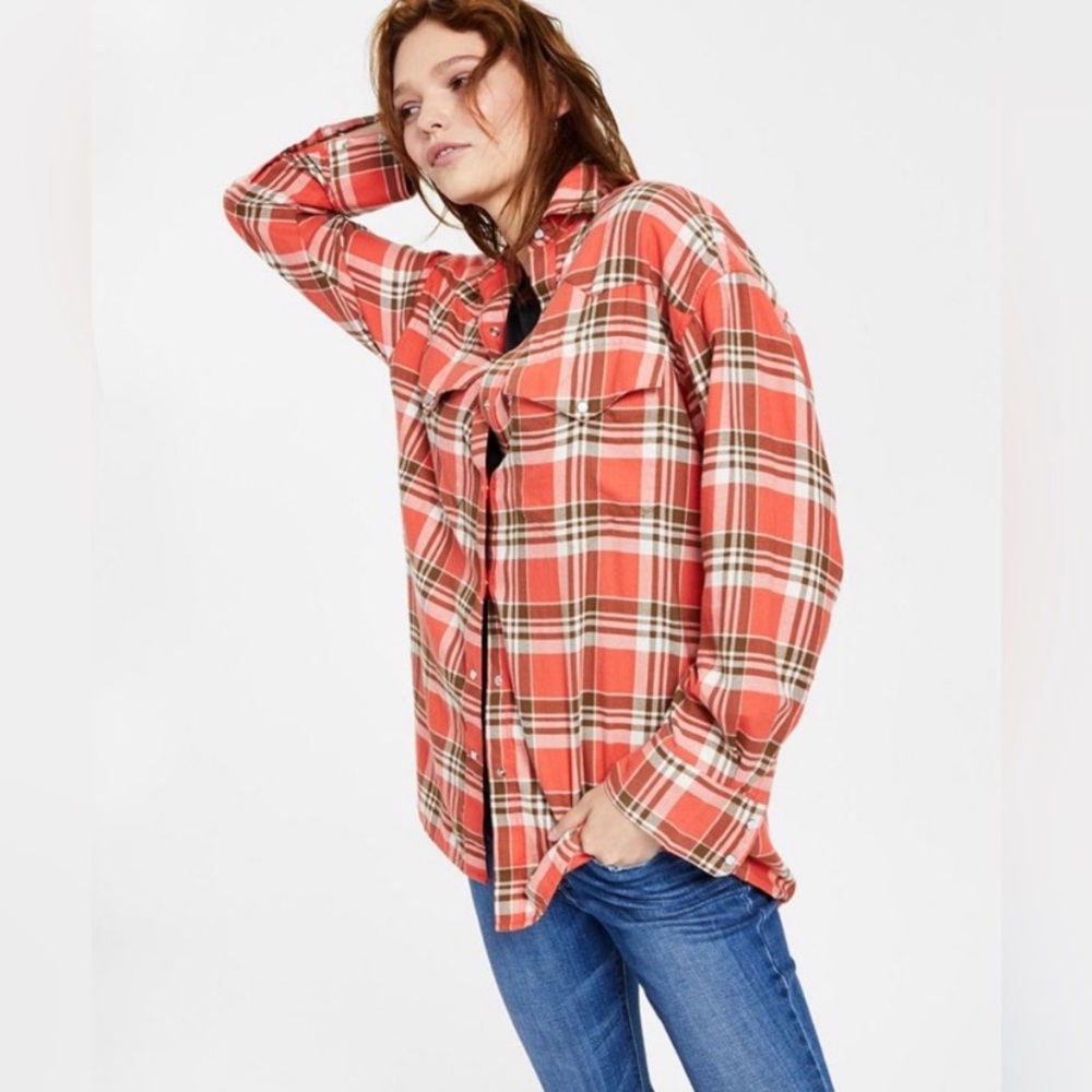 LEVI’S Women's Dylan Relaxed Western Shirt PLAID Sz XS NWT